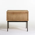 Szafka z litego drewna mango, naturalny brąz i czarny, 80 x 40 x 75 cm